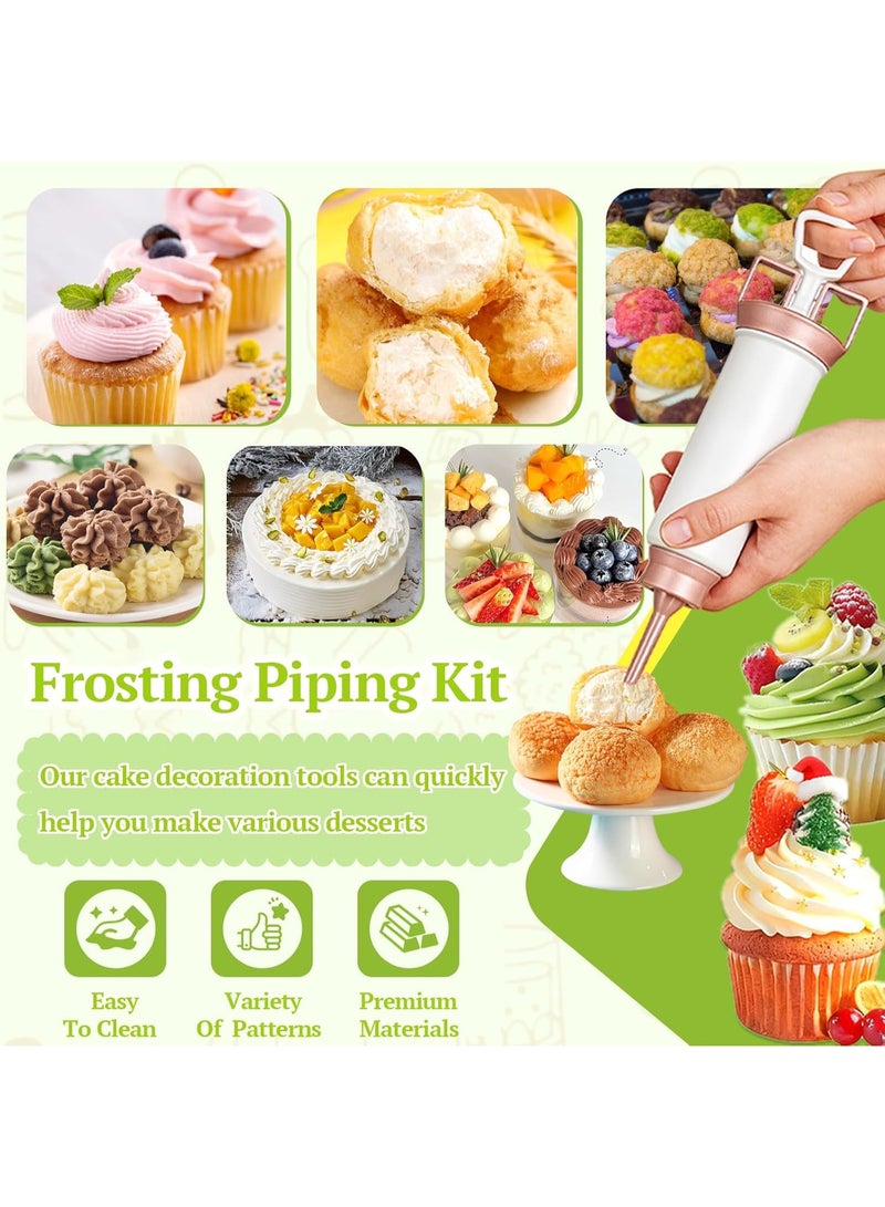 SRLIWHITE Pink Cake Decorating Gun & Cupcake Icing Piping Kit with 5 Tips, Plastic Cookie & Cream Injector Syringe Set for Cakes, Cupcakes, Cookies and Pastries - Image 3